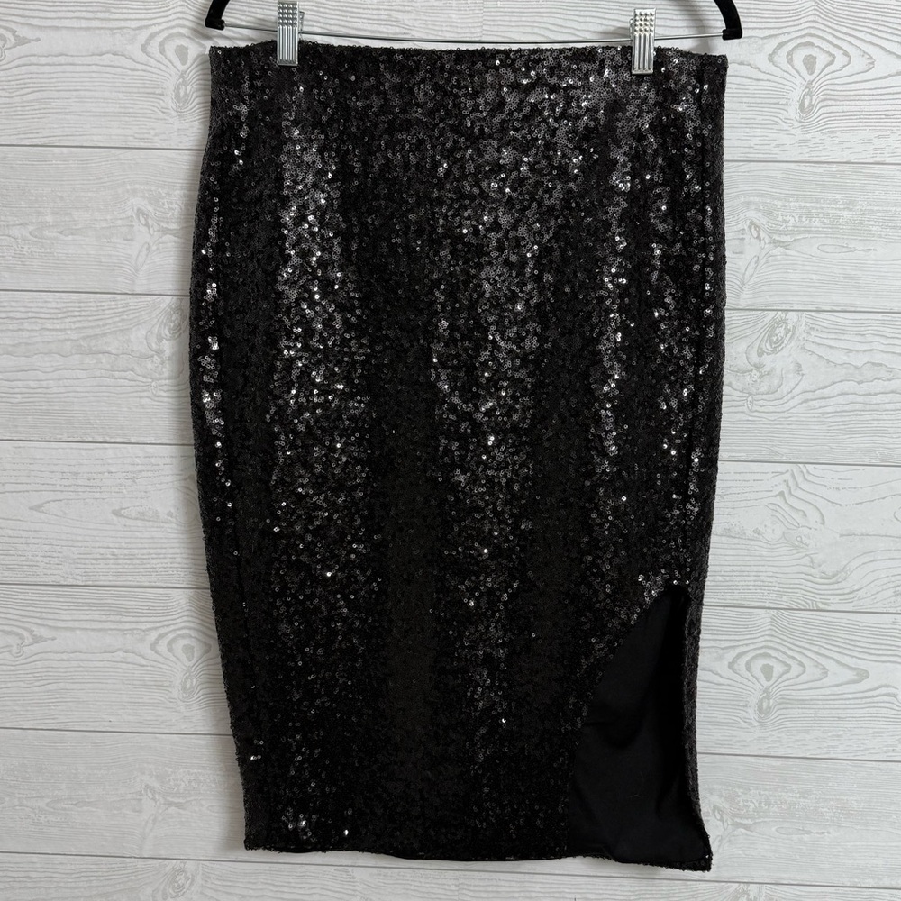 Torrid Black Sequin Pencil Skirt